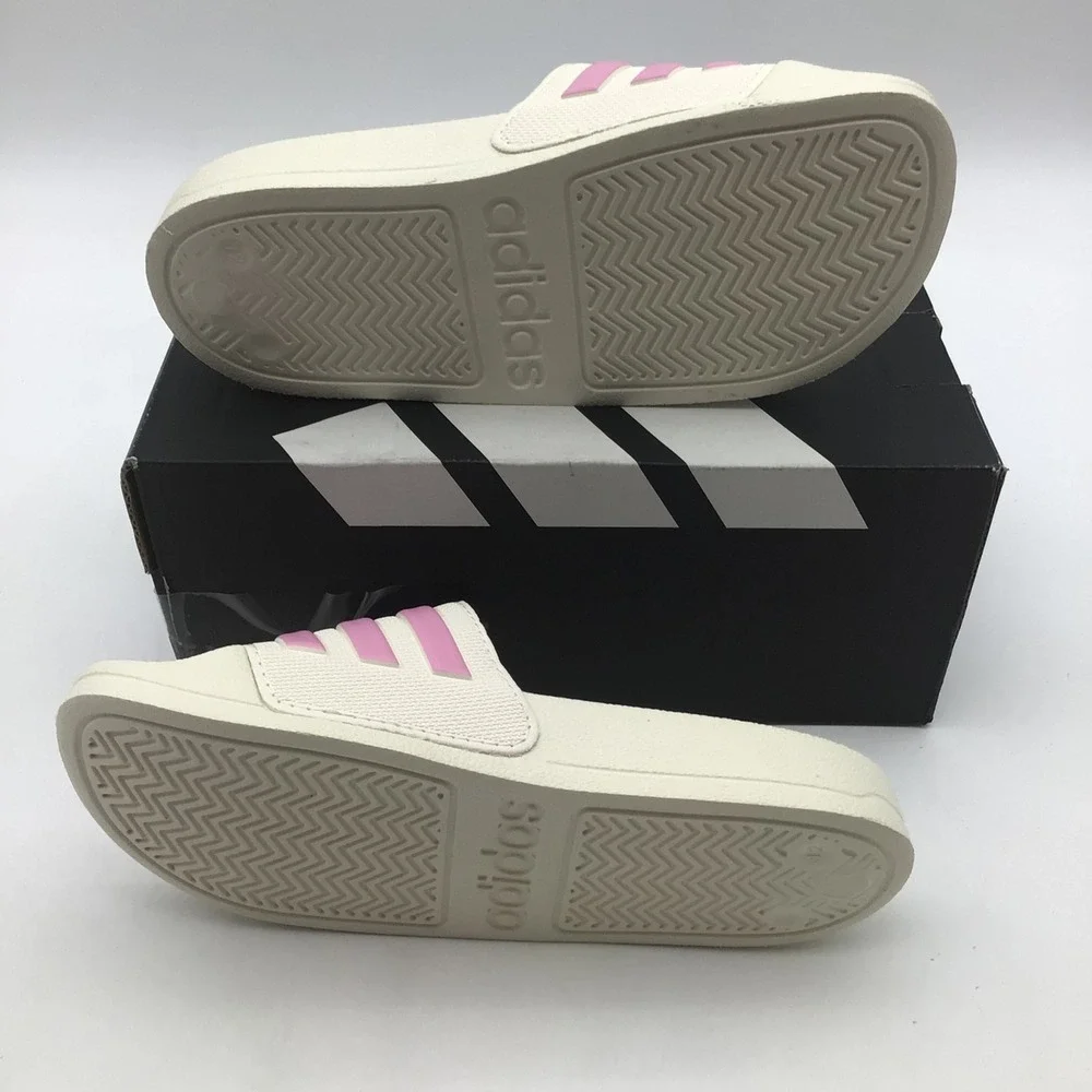 Adidas Kids Adilette Shower K Slides Wonder White Pink JP5784 Size 12K NEW